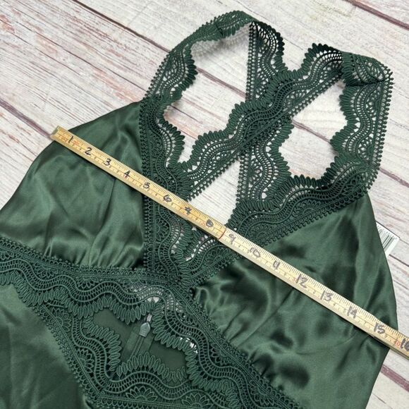 The Kooples Guipure Lace Trim Dress Emerald Green Silk Size 3 = US Large NEW - Picture 4 of 10